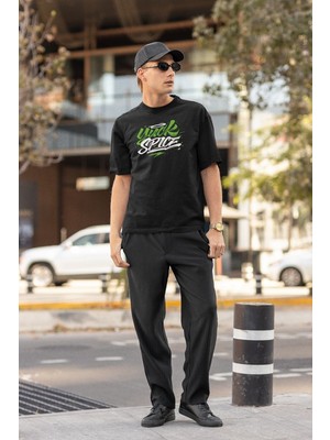 Vexor Erkek Özel Baskılı Modern Fit %100 Pamuk Bisiklet Yaka T-Shirt
