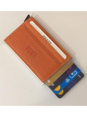 Praff 010923  Unisex Hakiki Deri Mekanizmalı Kartlık