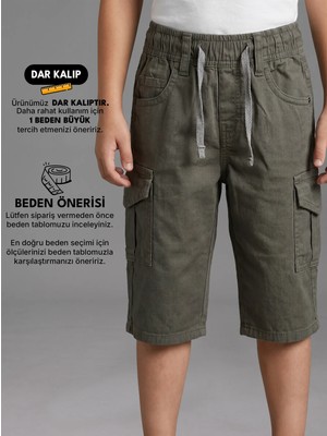 Bayhas Erkek Çocuk Gabardin Kargo Cepli Kapri Pantolon