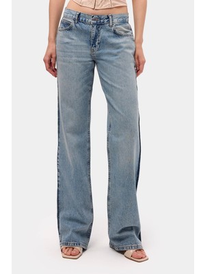 It's Basic Kadın Kot Renk 4s6-32 Bootcut Fit Orta Bel Denim Jean