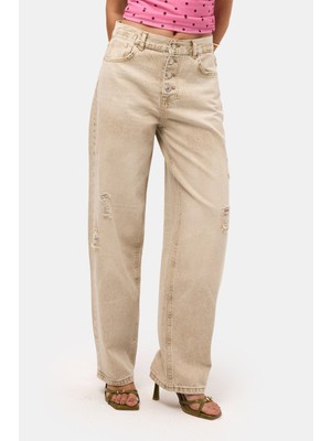 It's Basic Kadın Taş 12s6-76 Loose Baggy Fit Denim Jean