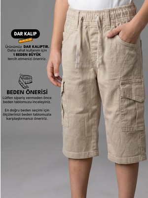 Bayhas Erkek Çocuk Gabardin Kargo Cepli Kapri Pantolon