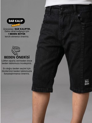 Robin Kids Erkek Çocuk Siyah Kot Kapri Pantolon