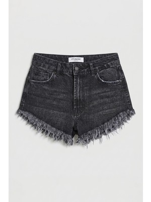 It's Basic Kadın Koyu Füme 2s6-1 Mini Boy Denim Şort