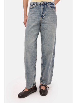 It's Basic Kadın Kot Renk 4s6-32 Relax Fit Esnek Kumaş Denim Jean