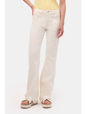 It's Basic Kadın Kırık Beyaz 7s6-101 Mid Rise Flare Fit Denim Jean