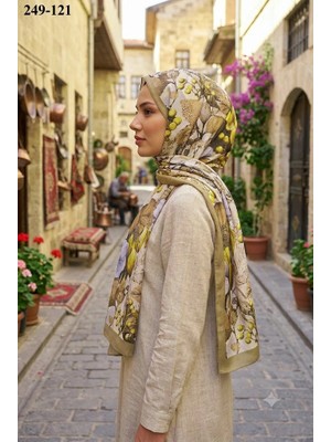 Sharell Fransız Ipeği Şal (Yağ Yeşili) 249-121