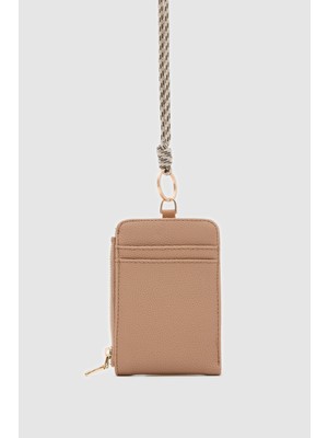 Shule Bags Palm Boyun Askılı Kadın Cüzdan Taba