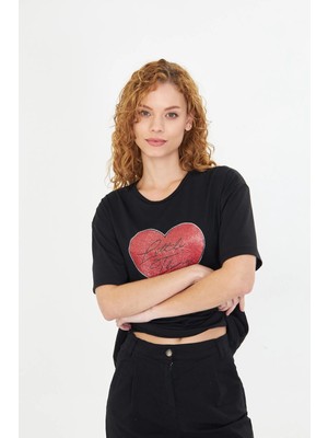 Tiffany & Tomato Kalp Baskılı T-Shirt