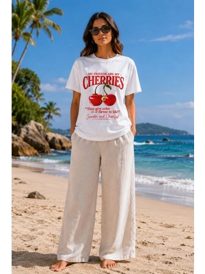 Tiffany & Tomato Cherries Baskılı Tişört