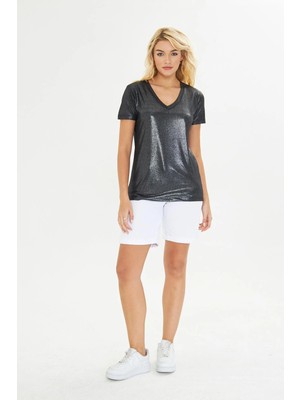 Tiffany & Tomato V Yaka Simli T-Shirt