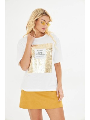 Tiffany & Tomato Baskılı Basic T-Shirt