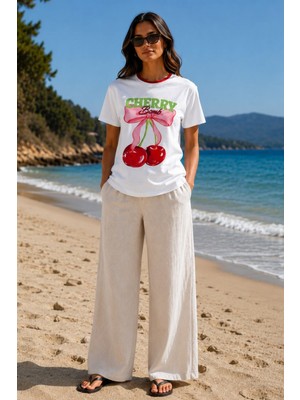 Tiffany & Tomato Cherry Bomb Baskılı Tişört