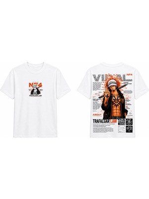 Tomris Dtg Baskı One Piece Trafalgar Law Anime Oversize T-Shirt