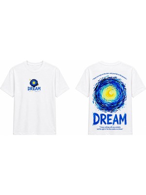Tomris Dtg Baskı Dream Van Gogh Esintili Oversize T-Shirt