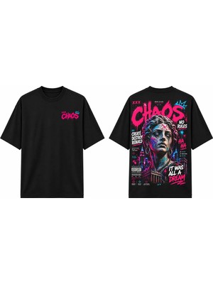 Tomris Dtg Baskı Chaos Heykel Oversize T-Shirt