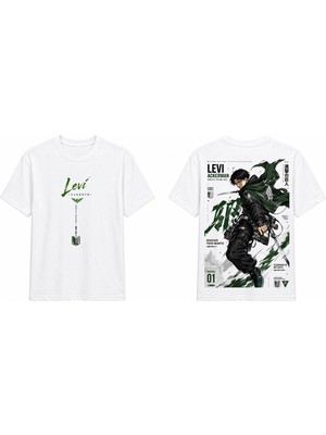 Tomris Dtg Baskı Attack On Titan Levi Ackerman Anime Oversize T-Shirt