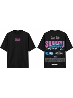 Tomris Dtg Baskı Subaru Impreza Oversize T-Shirt