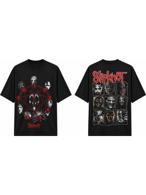 Tomris Dtg Baskı Slpknot Prepare For Hell Tour Vintage Koleksiyon Oversize T-Shirt