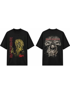 Tomris Dtg Baskı Ironmaiden Killers  Oversize T-Shirt