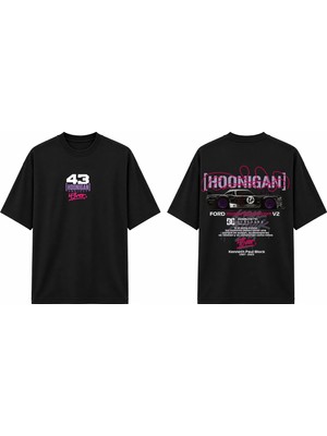 Tomris Dtg Baskı Ken Block Hoonigan Project Oversize T-Shirt