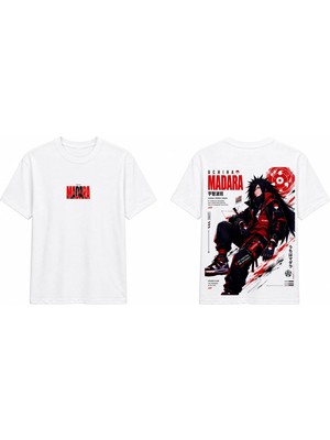 Tomris Dtg Baskı Naruto Madara Uchiha Anime Oversize T-Shirt
