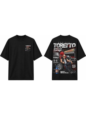 Tomris Dtg Baskı Dominic Toretto Fast Furious Oversize T-Shirt