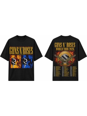 Tomris Dtg Baskı Gunsnroses Oversize T-Shirt