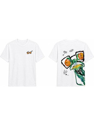 Tomris Dtg Baskı Kurbağa Sketch Oversize T-Shirt