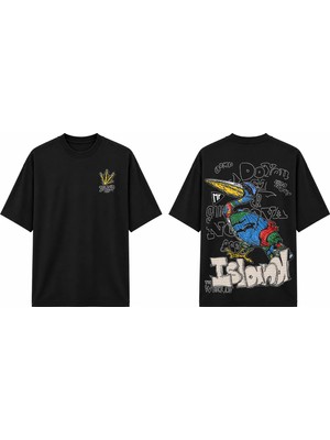 Tomris Dtg Baskı Island Oversize T-Shirt