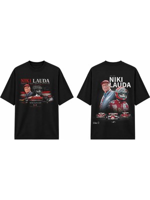 Tomris Dtg Baskı N.lauda Motorsport Koleksiyon Oversize T-Shirt