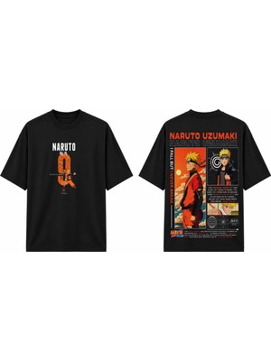Tomris Dtg Baskı Naruto Uzumaki Anime Oversize T-Shirt