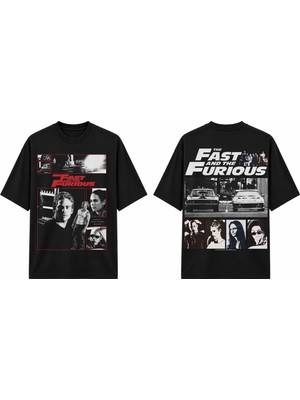Tomris Dtg Baskı Fast And Furious Brian O'coner Vin Disell Oversize T-Shirt