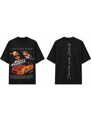 Tomris Dtg Baskı Fast & Furious Dominic Toretto Paul Walker Oversize T-Shirt