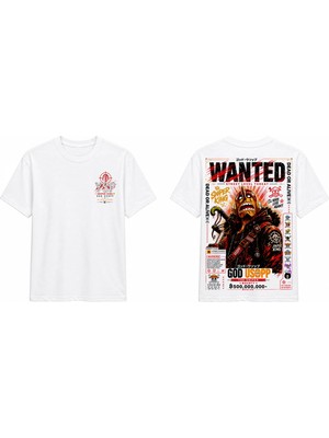 Tomris Dtg Baskı One Piece God Usopp Wanted Oversize T-Shirt