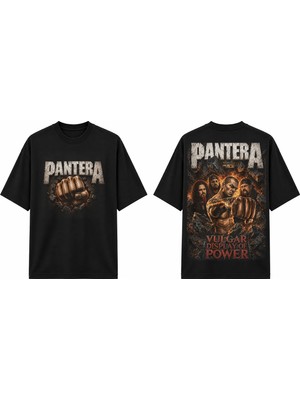 Tomris Dtg Baskı Pantr Vulgar Display Of Power Vintage Koleksiyon Oversize T-Shirt