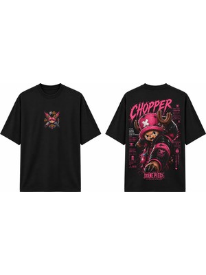Tomris Dtg Baskı One Piece Tony Tony Chopper Anime Oversize T-Shirt