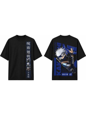 Tomris Dtg Baskı Naruto Kakashi Hatake Anime Oversize T-Shirt