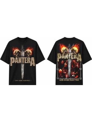 Tomris Dtg Baskı Pntr God Damn Electric Vintage Koleksiyon Oversize T-Shirt