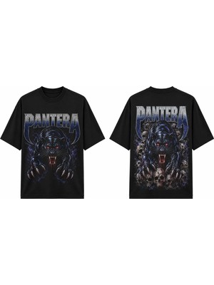 Tomris Dtg Baskı Pntr Panther Skull Vintage Koleksiyon Oversize T-Shirt