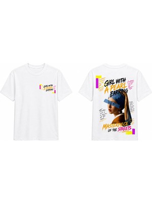Tomris Dtg Baskı Girl With A Pearl Earring Oversize T-Shirt