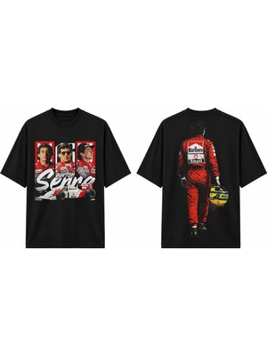 Tomris Dtg Baskı A.senna Formula 1 Efsanesi Oversize T-Shirt