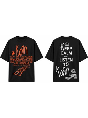Tomris Dtg Baskı Korn Voodoo Doll Grafik Vintage Koleksiyon Oversize T-Shirt