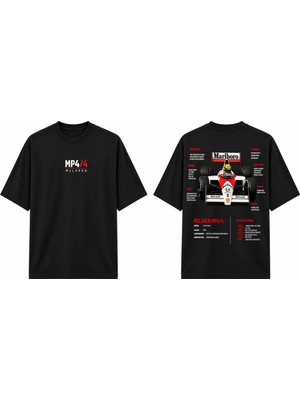 Tomris Dtg Baskı Mclaren Mp4/4 Formula One Oversize T-Shirt