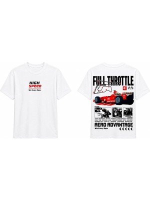 Tomris Dtg Baskı Racing Apex Grafik Oversize T-Shirt