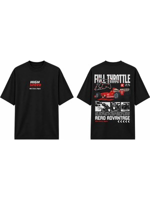 Tomris Dtg Baskı Racing Apex Grafik Oversize T-Shirt