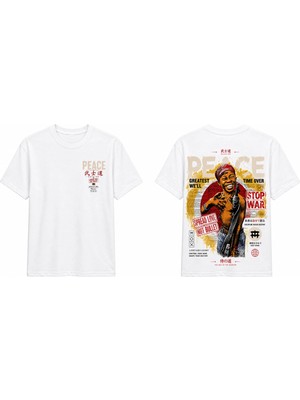 Tomris Dtg Baskı Peace Stop War Oversize T-Shirt