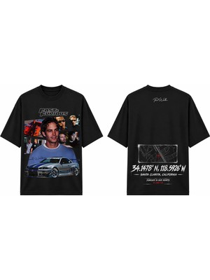 Tomris Dtg Baskı Paul Walker Nissan Skyline Jdm Oversize T-Shirt