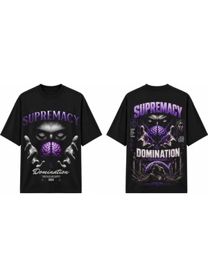 Tomris Dtg Baskı Supremacy Domination Oversize T-Shirt