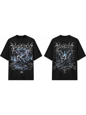 Tomris Dtg Baskı Ancient Ruins Zırhlı Skeleton Detaylı Oversize T-Shirt